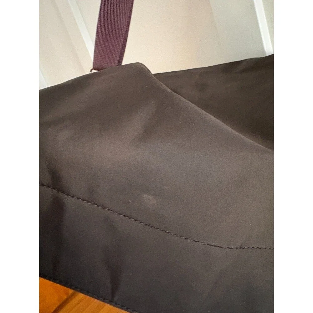 Kate Spade New York brown + red nylon + leather Baby Bag Tote messenger workbag